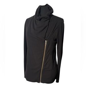 HELMUT LANG black asymmetrical Corpgoth zip jacket blazer L
